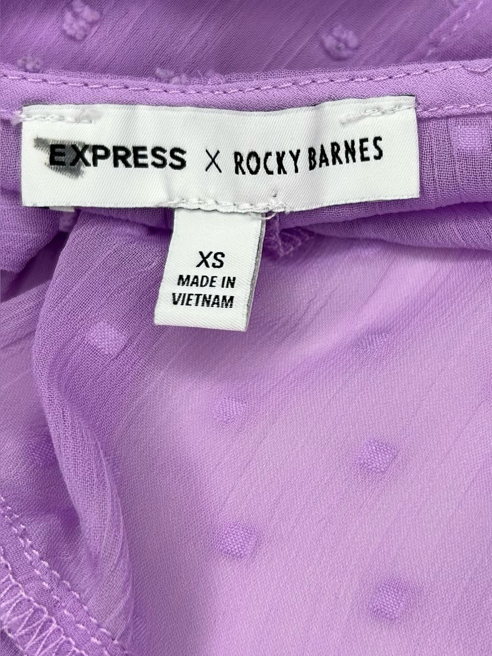 Express X Rocky Barnes Dress XS Purple Sheer Chiffon Maxi Flowy Fairy Gypsy - Picture 5 of 15